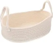 Storage Basket Woven Basket Macrame Living Room Nursery Holder Woven Soft Wicker Hamper Large Storage Containers Kitchen Cotton Living Hampers Small Cute White