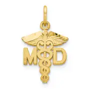 10k yellow gold solid doctor of medicine md charm