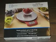 Mainstays Round Digital Kitchen Food Scale, Stainless Steel Platform LCD Display