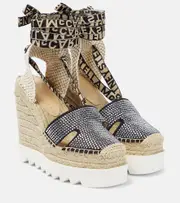 [Stella McCartney] Stella McCartney Embellished espadrille wedges AU 8 black