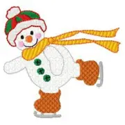LACY SNOWMEN, Quilting Blocks, Machine Embroidered, 6 Designs, 12 Squares