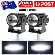 2X Mini Motorcycle LED Headlight Spot Light High Low Beam Driving Fog Waterproof