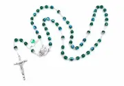 "Knock, Ireland" Green Bead Rosary by J.C. Walsh & Sons-Ireland G958 GREEN