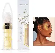 VIOLA HOUSE Highlighter Powder Stick,Fairy Highlighter Patting Powder Hair Body Glitter Bomb,Body Shimmer Highlighter Makeup,Sparkly Natural for Face Body Eyes Collarbones Glow.7g/0.25oz.(Yellow)