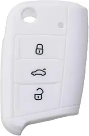 Vaguelly Key Fob Cover Silicone Key Holder Silicone Containers Key Case Cover Keychain for Keys Remote Key Fob Key Container Key Case for Car White Jialv Protective Case