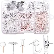 Utron 235 Pcs Push Pins Set, Thumb Tacks, Tacks, Push Pins for Bulletin Board, Wall, Cork Board, Clear Thumb Tacks (5 Style)