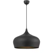 Polk-45 1 Light Pendant Black Brushed, Black POLK PE45-BKB