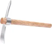Steel Double Headed Pickaxe, 2024 New 2 in 1 Multifunctional Garden Axe Handle, Pick Wooden Small with Han Pickaxe