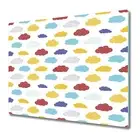 Glass Induction Ceramic Hob Cover Colourful clouds patter Child-drawing style