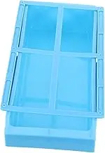 EXAOMBLE Box Under Table Storage Box Drawer Office Desk Wire Management Tray Under Desk Attachment Under Table Storage Tray Under Cabinet Basket Under Desk Pencil Tray Blue Plastic