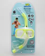 [Land & Sea Sports] Land & Sea Sports Bermuda Mask & Snorkel Set in Neon Yellow One Size Neon Yellow