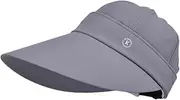 [Vaveren] Sun Hat Sun Protection Hat Casual Breathable Peaked Cap Adjustable Visor Hat Detachable Top for Golf Camping Cycling Vacation