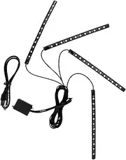 Beatifufu Led Car Interior Lights 4 Footwell Strip Lights Control Sound-Sensitive Effects for Car Decor