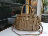 在飛比找Yahoo!奇摩拍賣優惠-美麗堡outlet精品 PRADA BL0397 金字 全皮