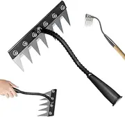 Garden Weeding Rake, 2025 New Detachable Gardening Hand Weeder Tool, Manganese Steel Manual Weeder Hand Uprooting Tool for Garden, Lawn, Yard, Farm (7 Tines)
