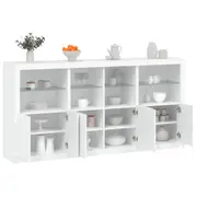 vidaXL Sideboard with LED Lights White 202x37x100 cm