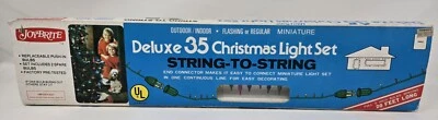Vintage Joybrite 35 Multicolor Christmas Light Set Mini Flashing Or Regular 20'