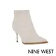 NINE WEST JACKS 9x9 細高跟踝靴-奶油白