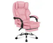 ALFORDSON Office Chair Gaming Executive Seat Computer Racer PU Leather Recliner Pink