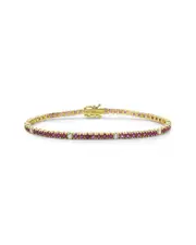 Forever Creations 14K 5.85 ct. tw. Diamond & Ruby Tennis Bracelet