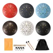 6 Inch 11-Note Steel TongueDrum with Drumsticks HandPan Ethereal DrumPercussion