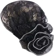 [ihreesy] Muslim Turban Cap,Stretchy Vintage Lace Headscarf Hijab Headband Turban Hat Beanie Cap for Women