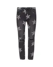 One Teaspoon Band Tee Stars Jeans Women Black Pants