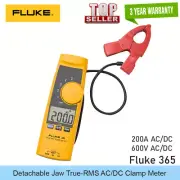 Fluke 365 Digital Multimeter Detachable Jaw True-RMS 200A 600V AC/DC Clamp Meter