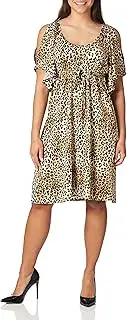 [Star Vixen] Women's Slit Flutter Sleeve Empire Drawstring Waist Dress