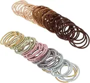 MOTHNUR Sturdy Construction Hair Bands for Little Girls 2 Boxes of Soft Hair Ties Gentle Hold for Curly Hair
