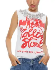 Alice and Olivia Micah Embellished Muscle Tee