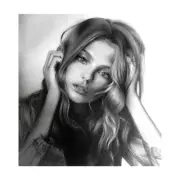 Custom Black and White Charcol Handmade pencil Sketch Portrait Photo Orignal
