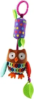 Kisangel 3pcs Bedside Bells Cartoon Animal Wind Chime for Boy Girl Lion Dog Owl Develops Tactile Senses Coordination for Strollers Carriers