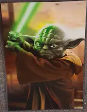 Star Wars Yoda Glossy Art Print 11 x 17 In Hard Plastic Sleeve