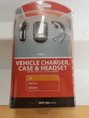 Verizon Headset Bundle with Leather Case and Car Charger for LG VX8350