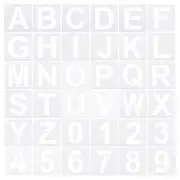6 Inch Letter Number Stencils Alphabet Templates Set with Ring 7"W White 36pcs