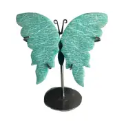 Amazonite Butterfly On Stand - Carved Detachable Wings - A