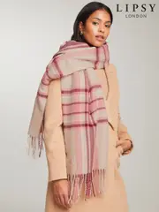 Lipsy Pink Super Soft Midweight Printed Scarf (AN7148) | $46