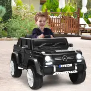 Costway12V Ride On Car Licensed Mercedes Benz with Remote Control and Lights-Black
