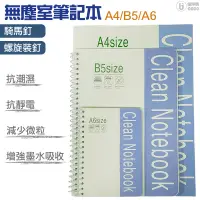 在飛比找蝦皮商城優惠-無塵室筆記本 筆記本 A4 B5 A6