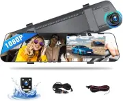 SIXWIN Mirror Dash Cam Front and Rear Dash Car Camera 4.5 inch 1080P