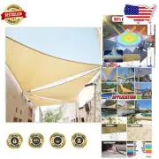 Heavy-Duty Beige Triangle Sun Shade Sail - Custom Size, 190 GSM Protection
