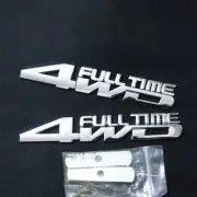 Chrome Silver 4WD FULL TIME Metal Grille Emblem + Sticker Badge Decal Turbo Door (for: Renault)