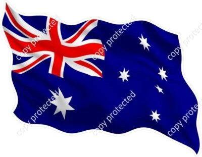 Waving Aussie Australian Flag fun Bumper Sticker Decal Car Caravan Ute V1