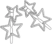 Gogogmee Girls' Hair Accessories 2pcs Star Hair Styling Clips Decorative Bang Clips Rhinestones