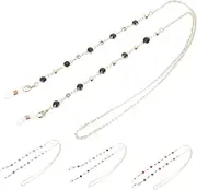 [KOMBIUDA] 4Pcs Women Beaded Eyeglass Chains Multi Functional Sunglasses String Holders Elegant Design for Glasses Masks and Sunglasses Retainer Lanyards Mixed Colors