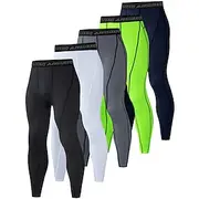 Arsuxeo Men's Compression Pants Running Tights Leggings Base Layer Athletic Athleisure Fall Polyester Breathable Quick Dry Moisture Wicking Soft Compression Fi