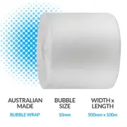 Bubble Wrap 500mm x 100m Cushioning Clear Bubbles Size 10mm 100 Metres Per Roll
