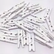 50PCS*Mini White Wooden Clothe Photo Paper Peg Scrapbooking Cl gtsw USD