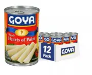 Goya Foods Whole Hearts of Palm Palmitos 14.1 Ounce Pack of 12